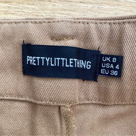 Pretty Little Thing Cargo Tie Waist Joggers in Tan - Picture 3 of 5